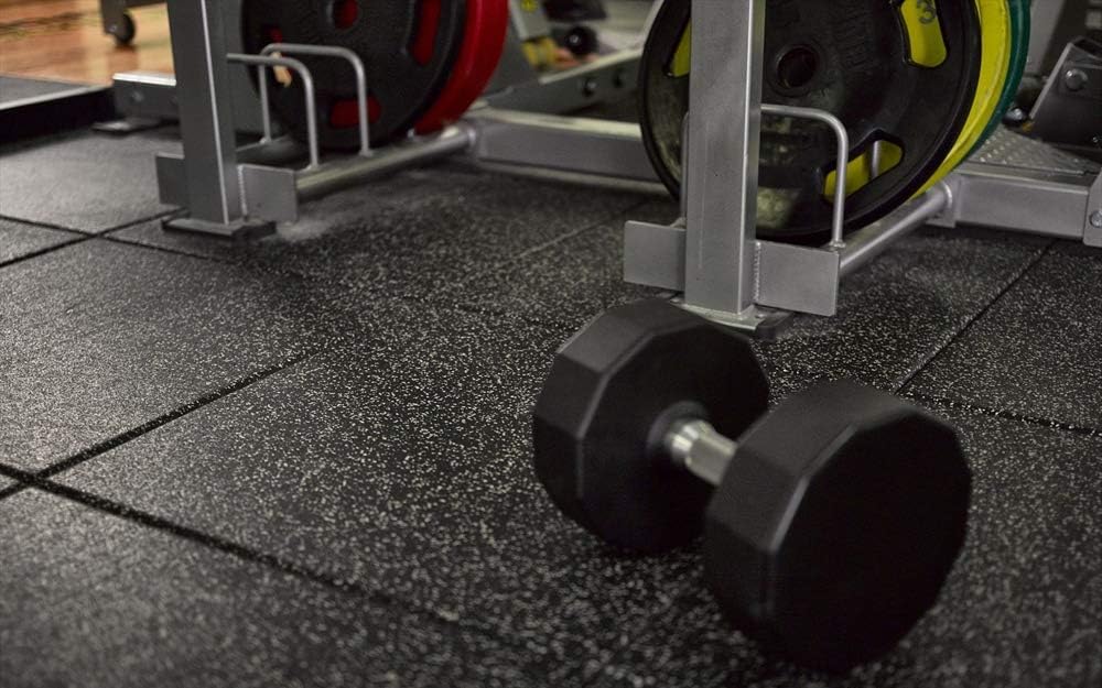 American Floor Mats - Extreme Rubber Gym Tiles - 1 Inch Thick Tan Rubber Gym Tiles - Superior Shock & Sound Absorbing - Interlocking Design - 95% Tan 4 Tile Pack (Covers 16 Sq Ft)