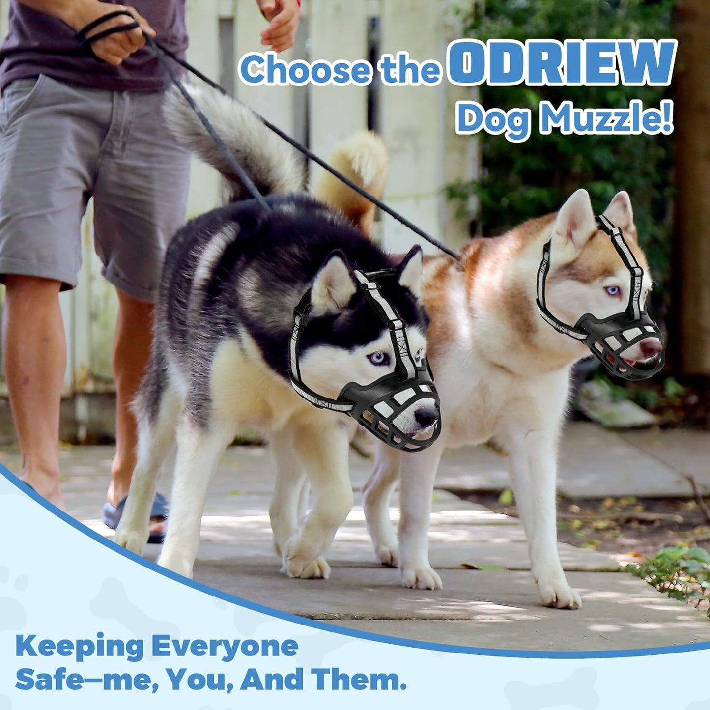 Dog Muzzle for Large Dogs, Breathable Basket Muzzles for Small, Medium and X-Large Aggressive Dog, Allows Panting Drinking, Suitable for Grooming Trimming Training (4, Blacks)