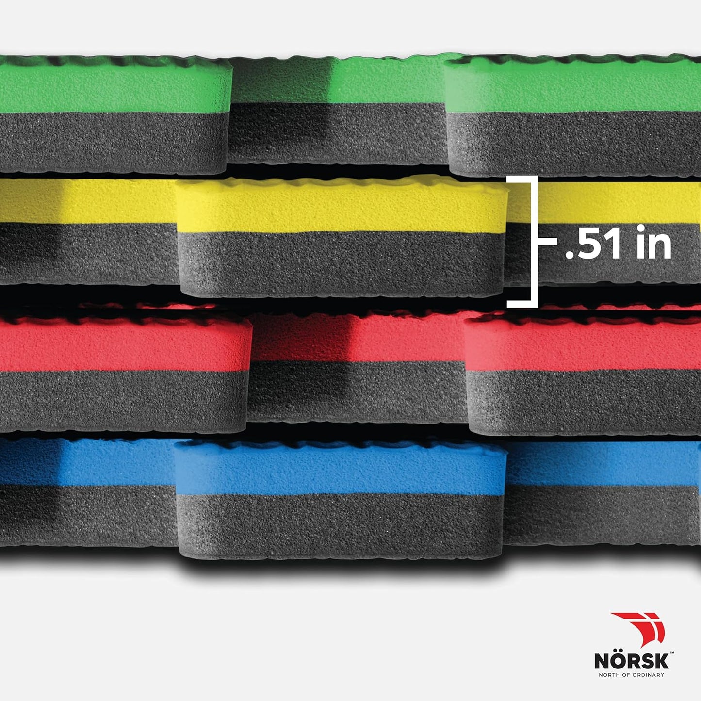 Norsk Reversible Kids Puzzle Play Mats 1/2" Thick EVA Interlocking Foam Tiles (Multicolor/Black 20 Tiles - 80 sq. Ft. 1/2" Thick)