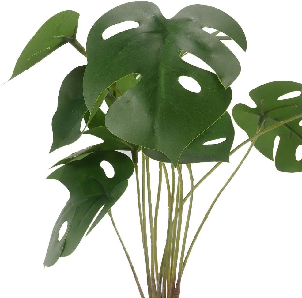 YOGURTCK Reptile Artificial Plants, Amphibian Habitat Hideout, Terrarium Decorations - Monstera