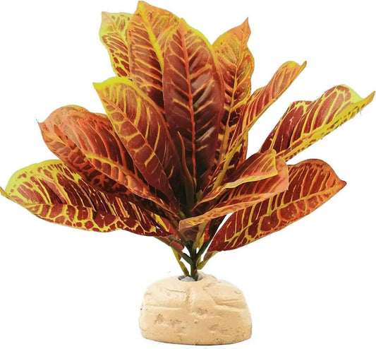 Reptile Plants Terrarium Reptile Tank Decorations for Bearded Dragon Lizard Snake Geckos Chameleon Amphibian Habitat Terrarium Decor (Gold)