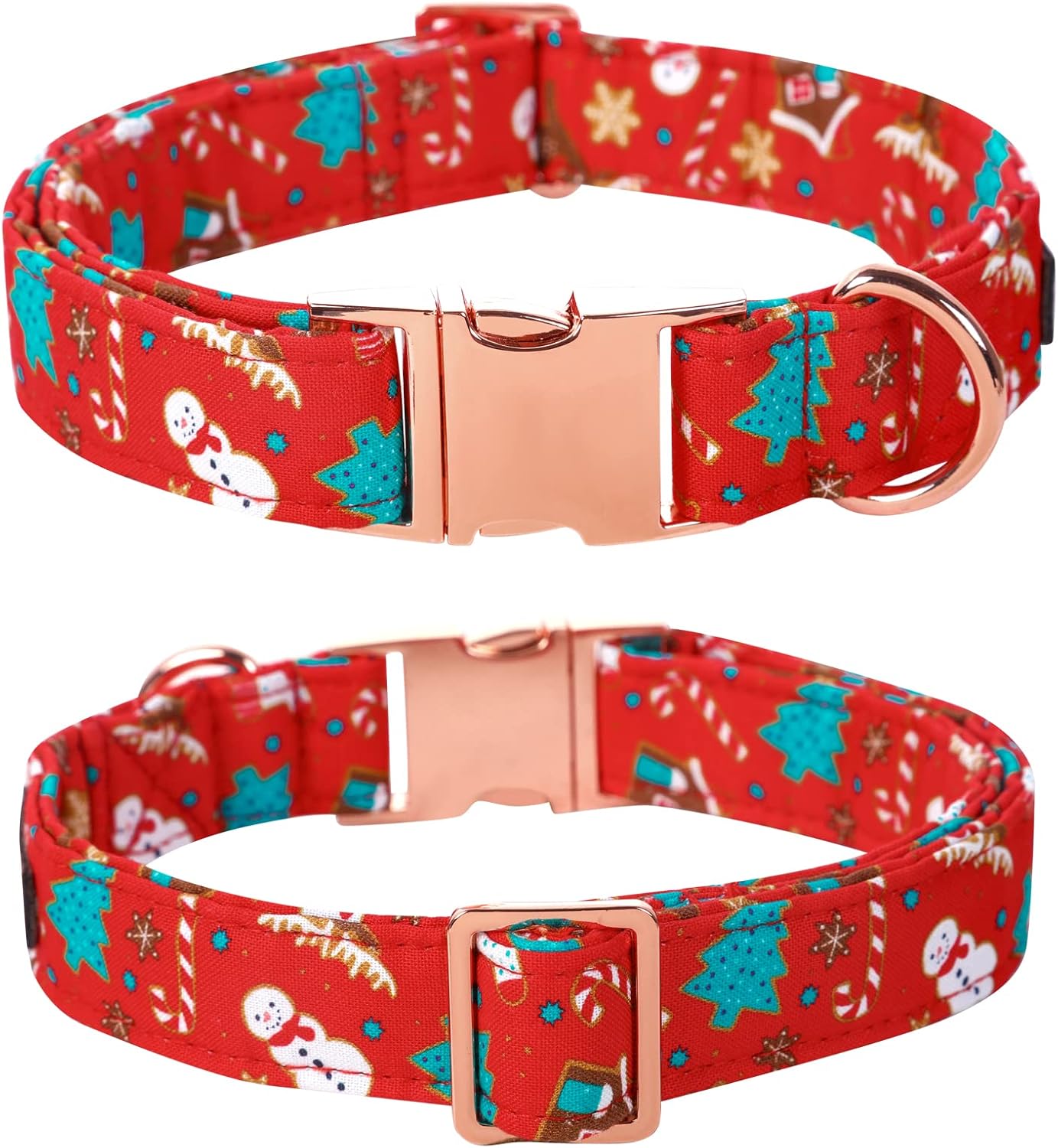 Lionet Paws Christmas Dog Collar with Flower, Dog Flower Collar with Metal Buckle for Dogs and Cats, Adjustable Comfortable Dog Collar Girl Gift, S, Neck 10-16 in
