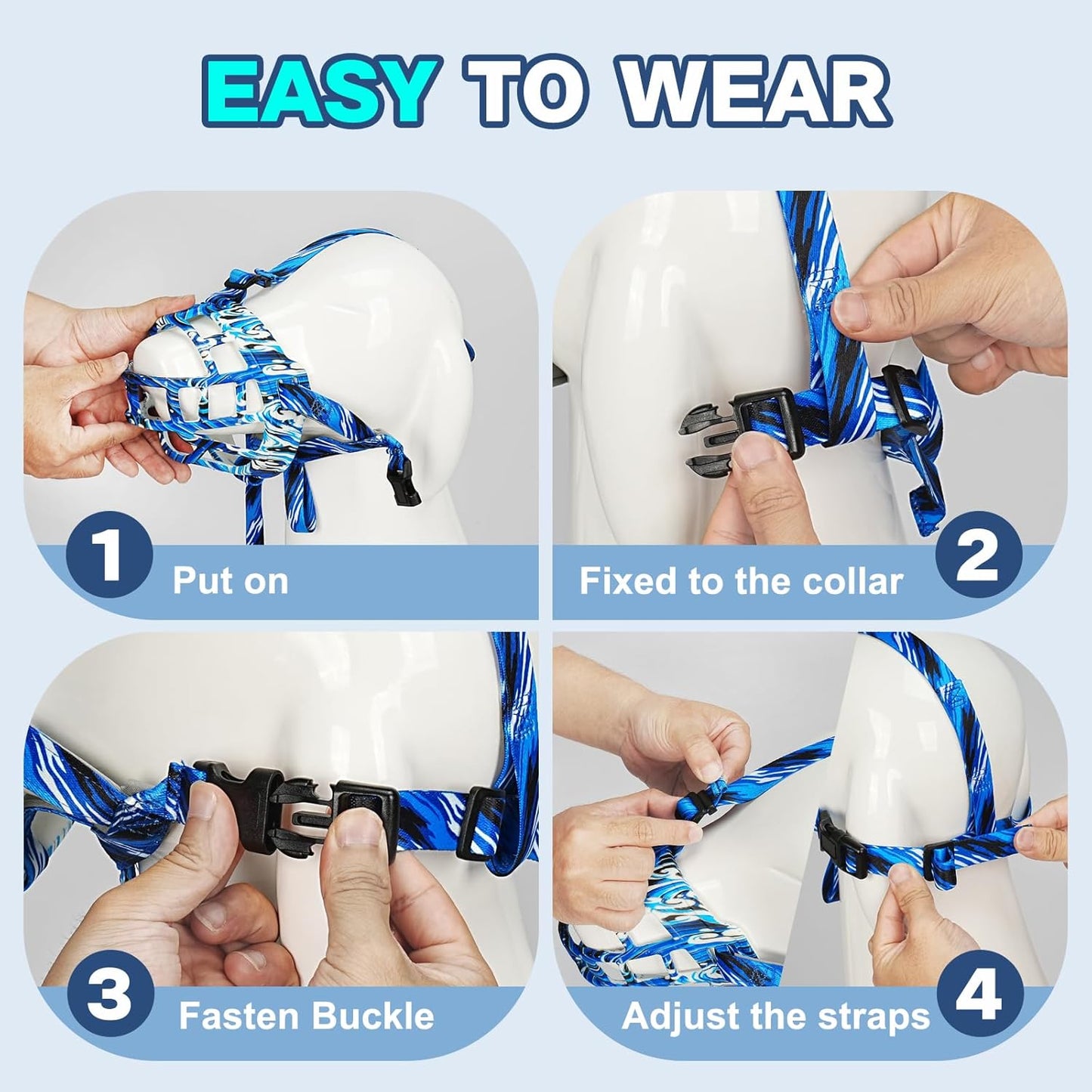 Basket Muzzle to Prevent Biting, Dog Muzzle for Large Medium Small Dogs Allows Panting Drinking Anti Chewing, Perfect for Grooming Trimming Training and Aggressive Reactive Dogs (Blue, Size 6)