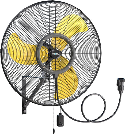 9600 CFM 30" Outdoor Wall Mount Misting Fans, High Velocity 3-Speed Waterproof Professional Oscillating Wall Fan, Heavy Duty Industrial Fan for Commercial, Garage, Warehouse, UL Listed