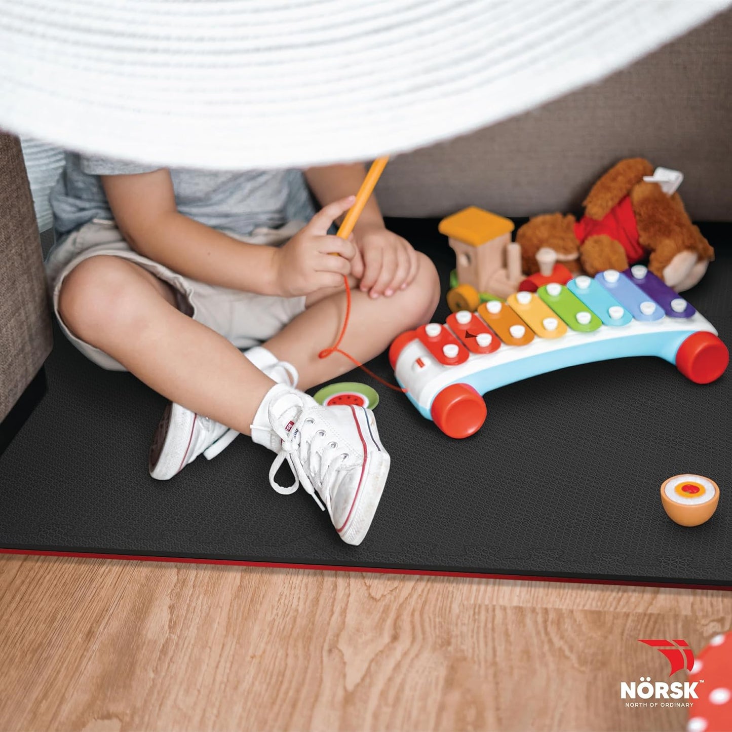 Norsk Dual-Sided Reversible 1/2" Foam Exercise Mats for Home Gym - Interlocking EVA Foam Tiles