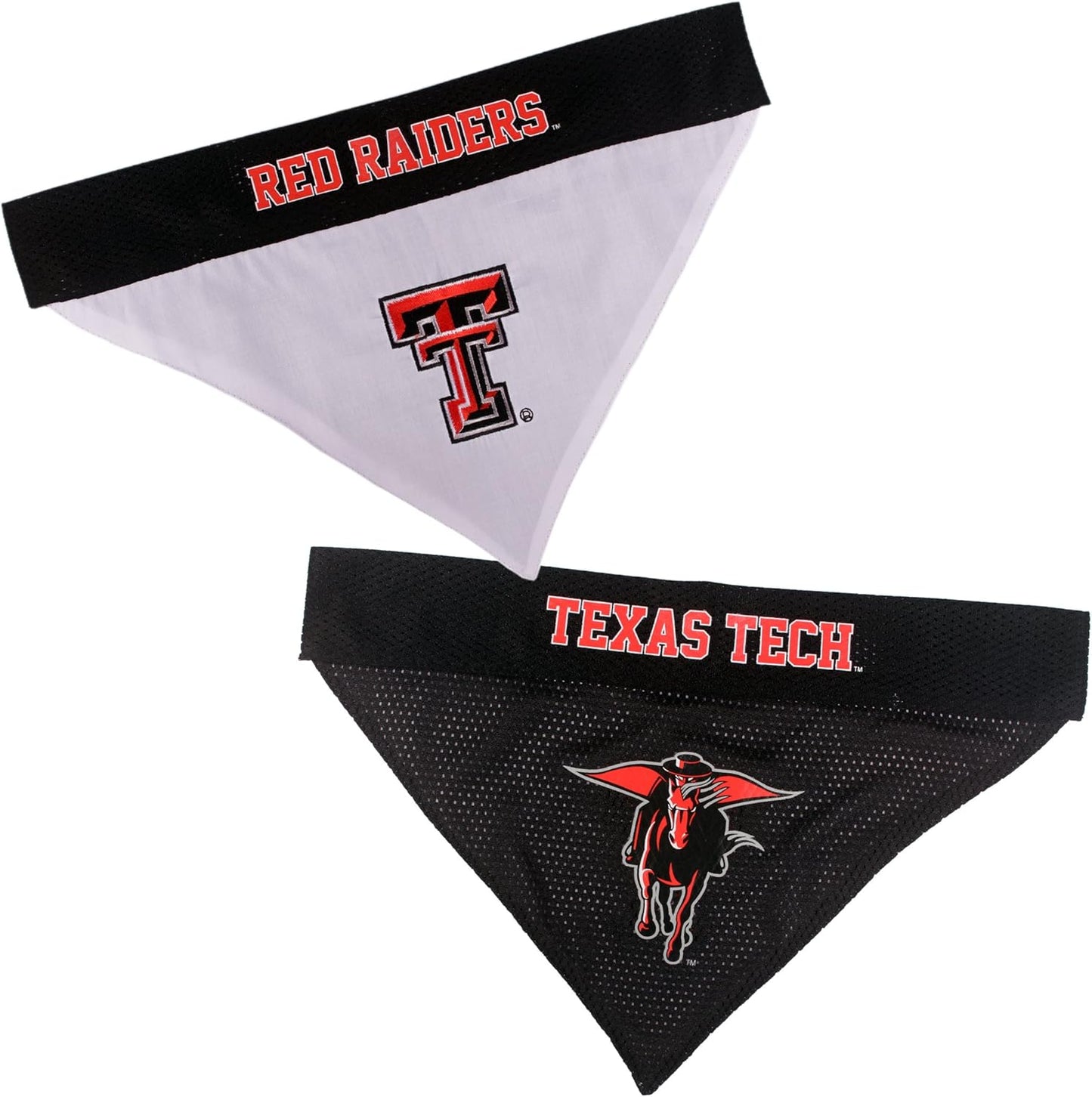 Pets First Collegiate Pet Accessories, Reversible Bandana, Texas Tech Red Raiders, Large/X-Large