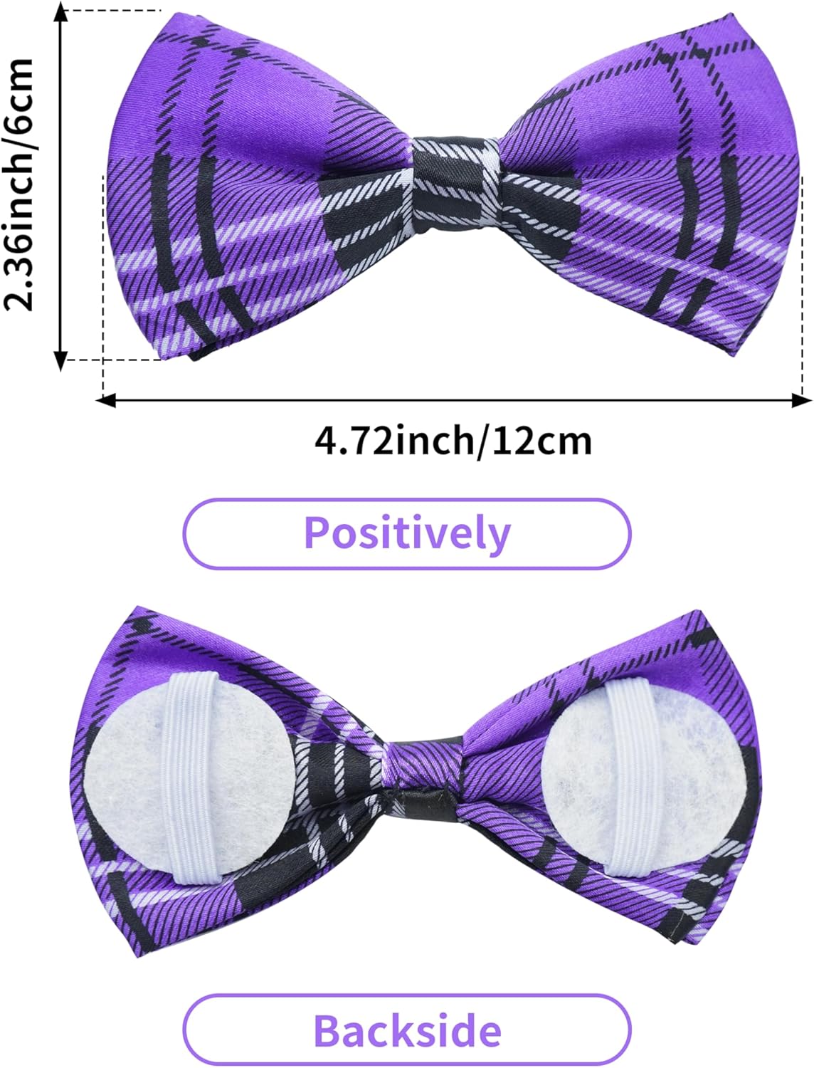 PET SHOW 8 Pack Plaid Big Dogs Collar Bow Ties for Medium Large Dogs Collar Charms Accessories Slides Attachment Bowties for Birthday Wedding Parties Assorted
